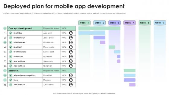 Deployed Plan For Mobile App Development