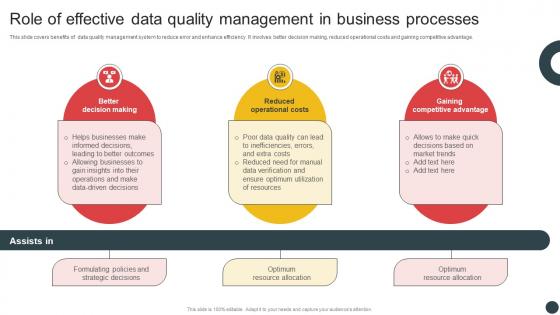Deploying QMS Role Of Effective Data Quality Management In Business Processes Strategy SS V