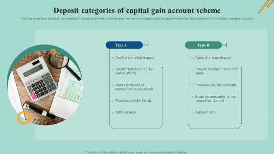 Deposit Categories Of Capital Gain Account Scheme