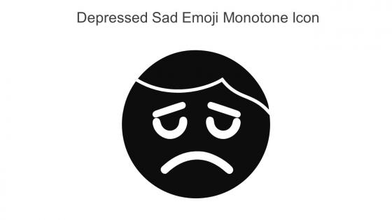 Depressed Sad Emoji Monotone Icon In Powerpoint Pptx Png And Editable Eps Format