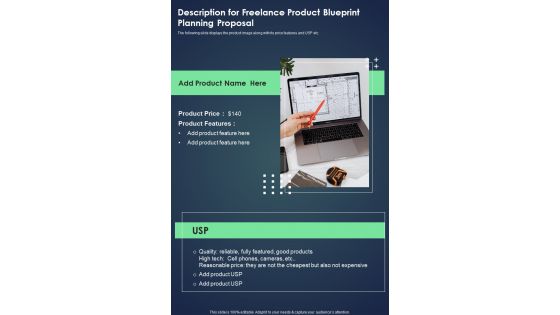 Description For Freelance Product Blueprint Planning Proposal One Pager Sample Example Document