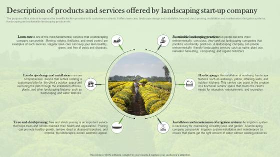 Description Of Products And Services Offered By Landscaping Business Plan BP SS