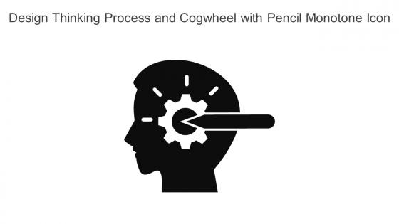 Design Thinking Process And Cogwheel With Pencil Monotone Icon In Powerpoint Pptx Png And Editable Eps Format