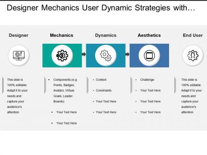 Designer mechanics user dynamic strategies with arrows and circles