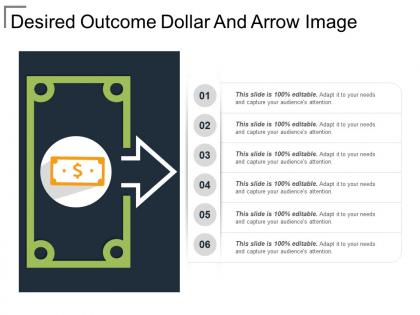Desired outcome dollar and arrow image