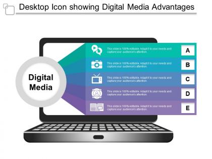 Desktop icon showing digital media advantages