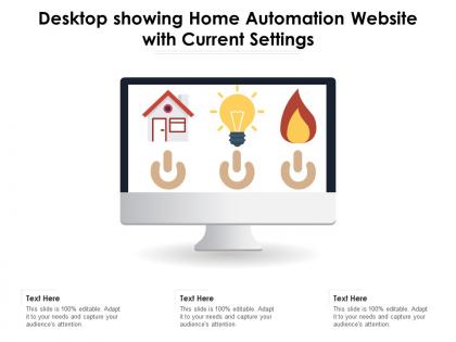 Desktop showing home automation website with current settings