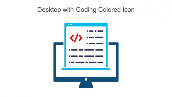 Desktop With Coding Colored Icon