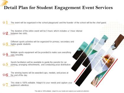Detail plan for student engagement event services ppt powerpoint presentation pictures