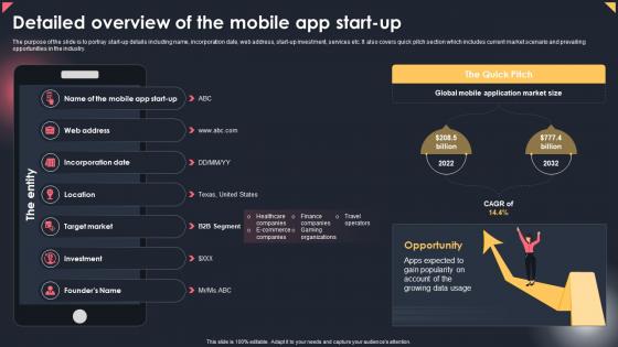 Detailed Overview Of The Mobile App Start Up Apps Business Plan BP SS