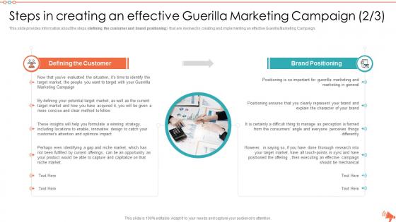 Detailed overview of various offline steps in creating an effective guerilla marketing campaign