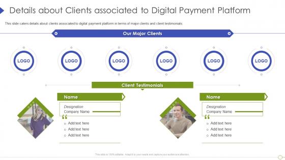 Details about clients associated to digital payment platform digital payment firm ppt outline