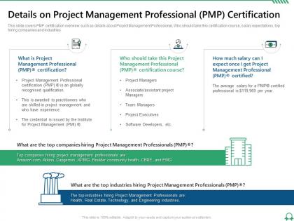 Details on project management professional pmp certification pmp certification training project managers it