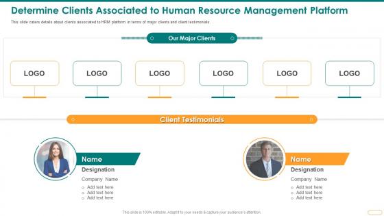 Determine Clients Associated To Human Resource Management Platform Pitch Deck