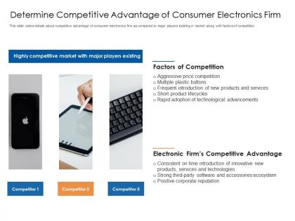 Determine competitive advantage of consumer electronics firm consumer electronics firm