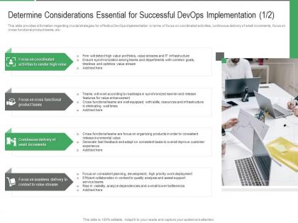 Determine considerations essential for successful different aspects that decide devops success it
