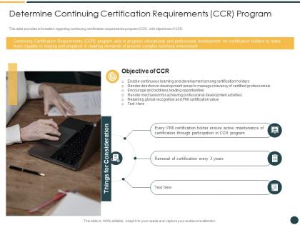 Determine continuing certification requirements ccr program ppt formats