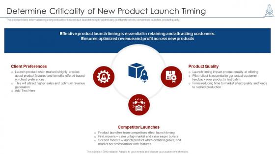 Determine criticality new product launch timing managing product launch