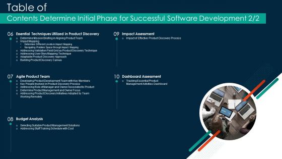 Determine Initial Phase For Successful Software Development Table Of Contents