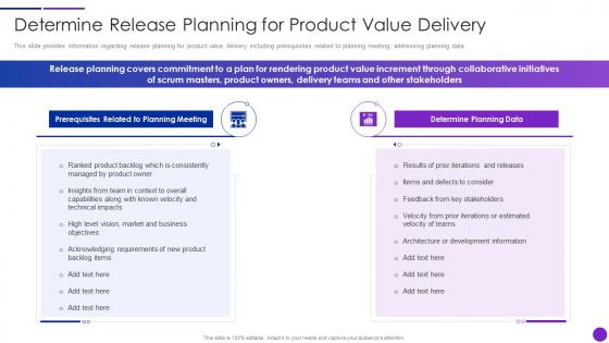 Determine Release Planning For Product Lean Agile Project Management Playbook