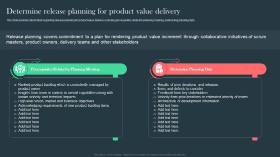 Determine Release Planning For Product Value Delivery Agile Aided Software Development