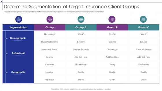 Determine Segmentation Of Target Insurance Business Strategic Planning