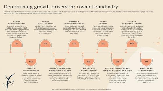 Determining Growth Drivers For Cosmetic Industry Cosmetic Shop Business Plan BP SS