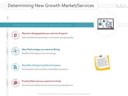 Determining new growth market services merger and takeovers ppt powerpoint template