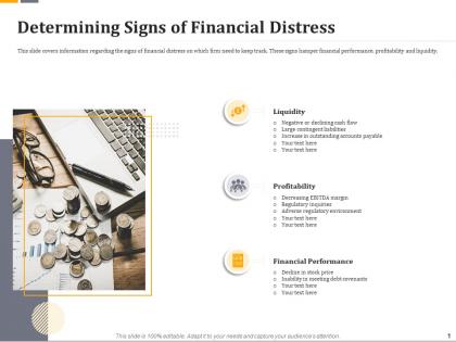 Determining signs of financial distress ppt icon guide