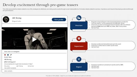 Develop Excitement Through Pre Game Teasers Comprehensive Guide On Sports Strategy SS