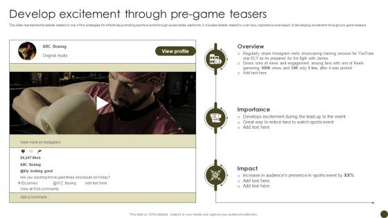 Develop Excitement Through Tactics To Effectively Promote Sports Events Strategy SS V