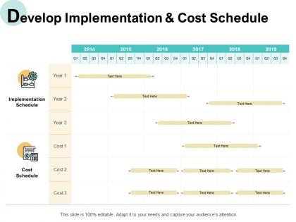 Develop implementation and cost schedule compare ppt powerpoint presentation slides