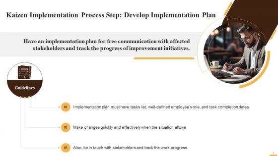 Develop Implementation Plan Step Of Kaizen Process Training Ppt
