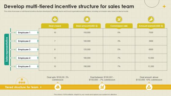 Develop Multi Tiered Incentive Structure B2B Outside Sales Strategy Development SA SS