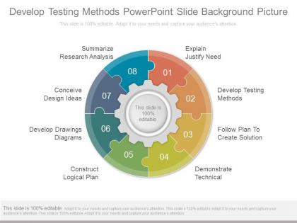 Develop testing methods powerpoint slide background picture