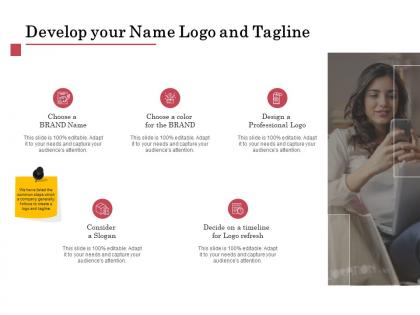 Develop your name logo and tagline ppt powerpoint influencers