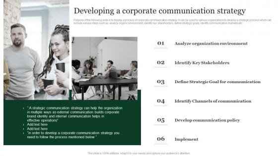 Developing A Corporate Communication Strategy Public Relation Communication