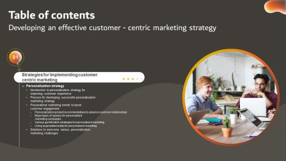 Developing An Effective Customer Centric Marketing Strategy Table Of Contents Strategy SS V