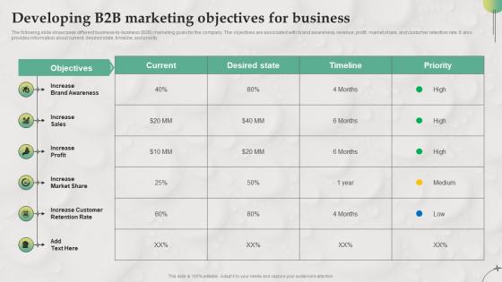 Developing B2B Marketing Objectives For Business B2B Marketing Strategies For Service MKT SS V