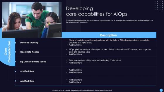 Developing Core Capabilities For AIOps It Operations Management With Machine Learning