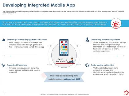 Developing integrated mobile app social alerting ppt presentation styles slide