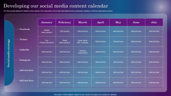 Developing Our Social Media Content Calendar Increasing Digital Presence Through Off Site