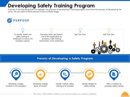 Developing safety training program process ppt powerpoint presentation show guidelines