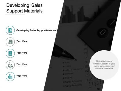 Developing sales support materials ppt powerpoint presentation model icon cpb