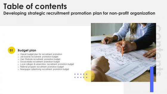 Developing Strategic Recruitment Promotion Plan For Non Profit Table Of Content Strategy SS V
