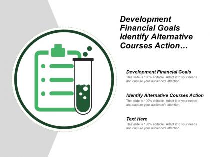 Development financial goals identify alternative courses action create implement