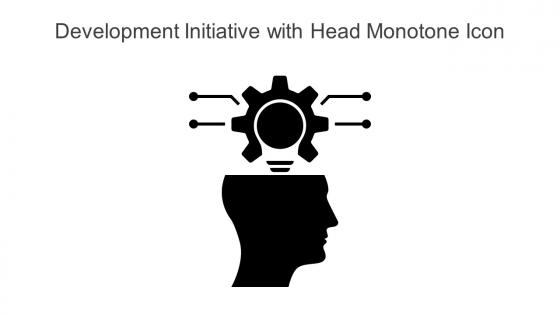 Development Initiative With Head Monotone Icon Powerpoint Pptx Png And Editable Eps Format