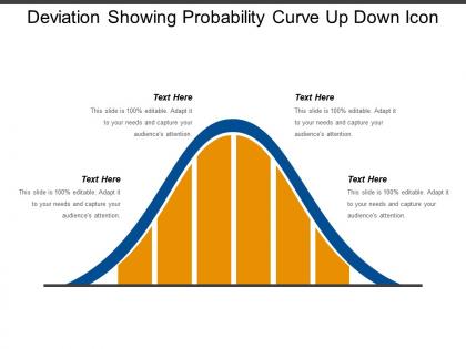 Deviation showing probability curve up down icon