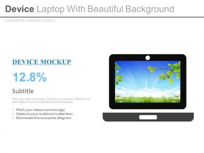 Device laptop with beautiful background flat powerpoint design