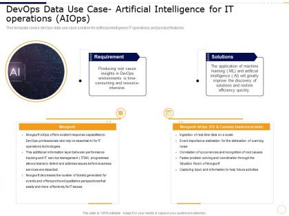 Devops data use case artificial intelligence for it operations aiops ppt layout